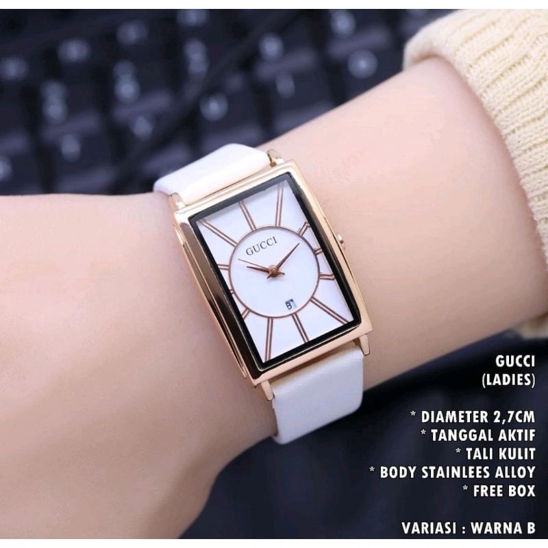 Jam Tangan Wanita Kulit Terlaris Persegi Panjang Leather Strap