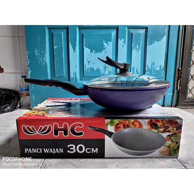 Wajan wok HC 30cm / Wajan korea bahan tebal warna ungu