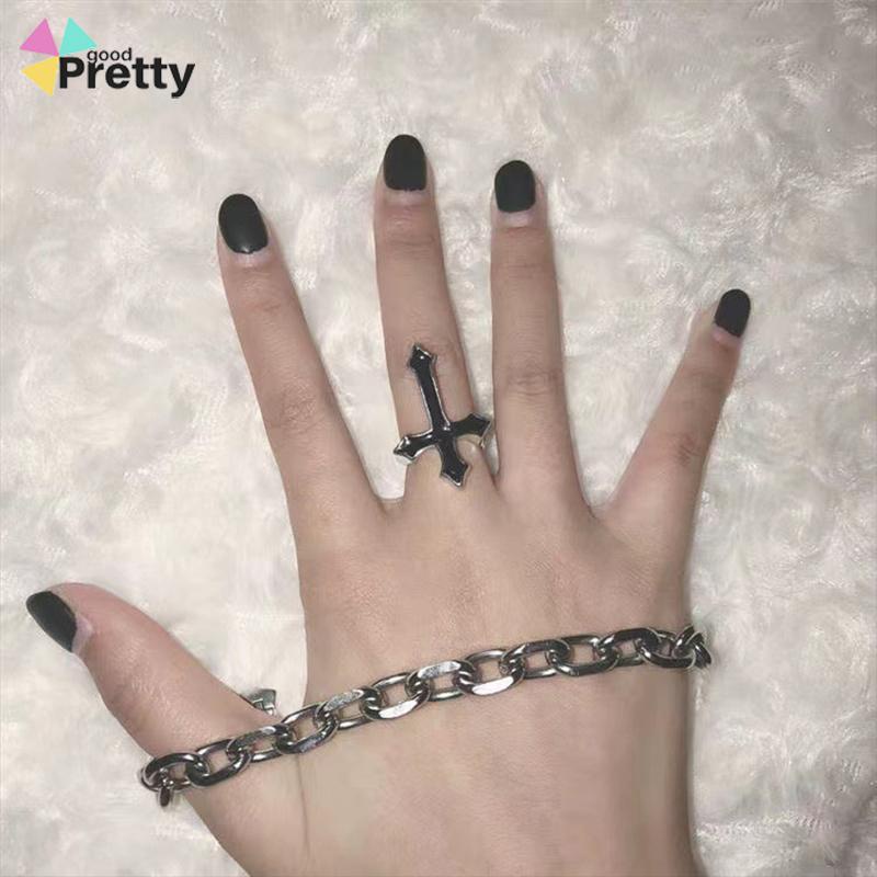 Cincin Jari Telunjuk Model Silang Gaya Retro Punk Untuk Unisex - PD