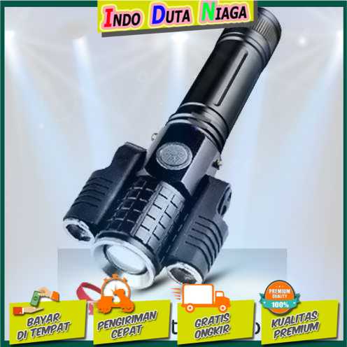 IDN TOOLS - TaffLED Senter LED Rotating Zoom Cree T6 + 2 x XPE 15000 Lm - KS-738