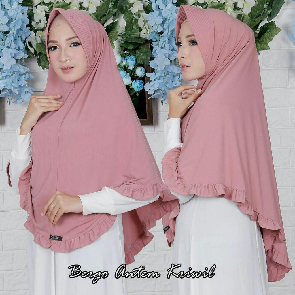 bergo kriwil jersey korea / khimar jersey korea /