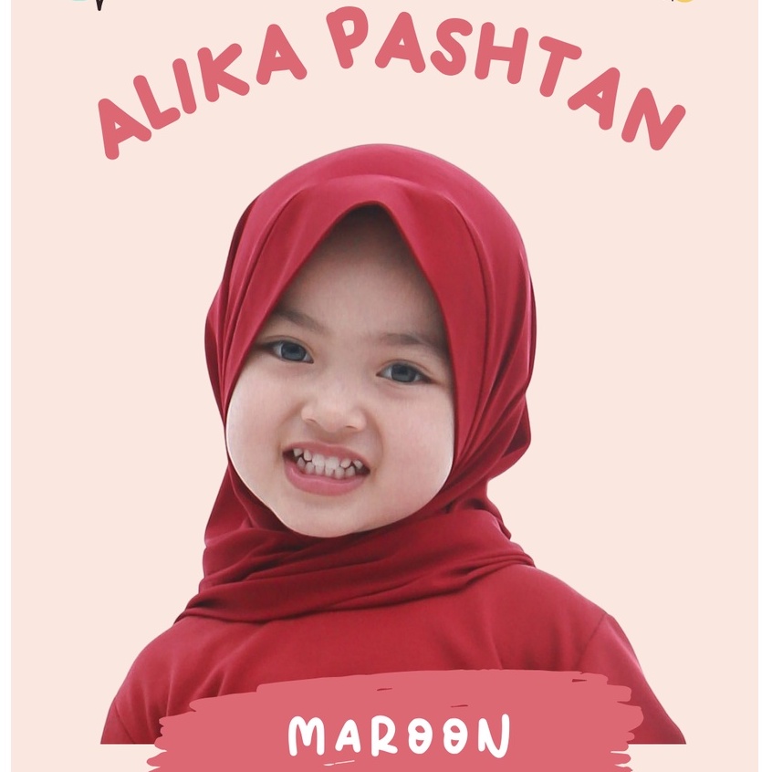 Hijab Anak Perempuan Instant Aiska / Pashmina Instan Alika  / Pashtan Anak / Jilbab Anak Perempuan / Kerudung Anak Bayi Renda / Hijab Balita Polos Original / Hijab Bayi