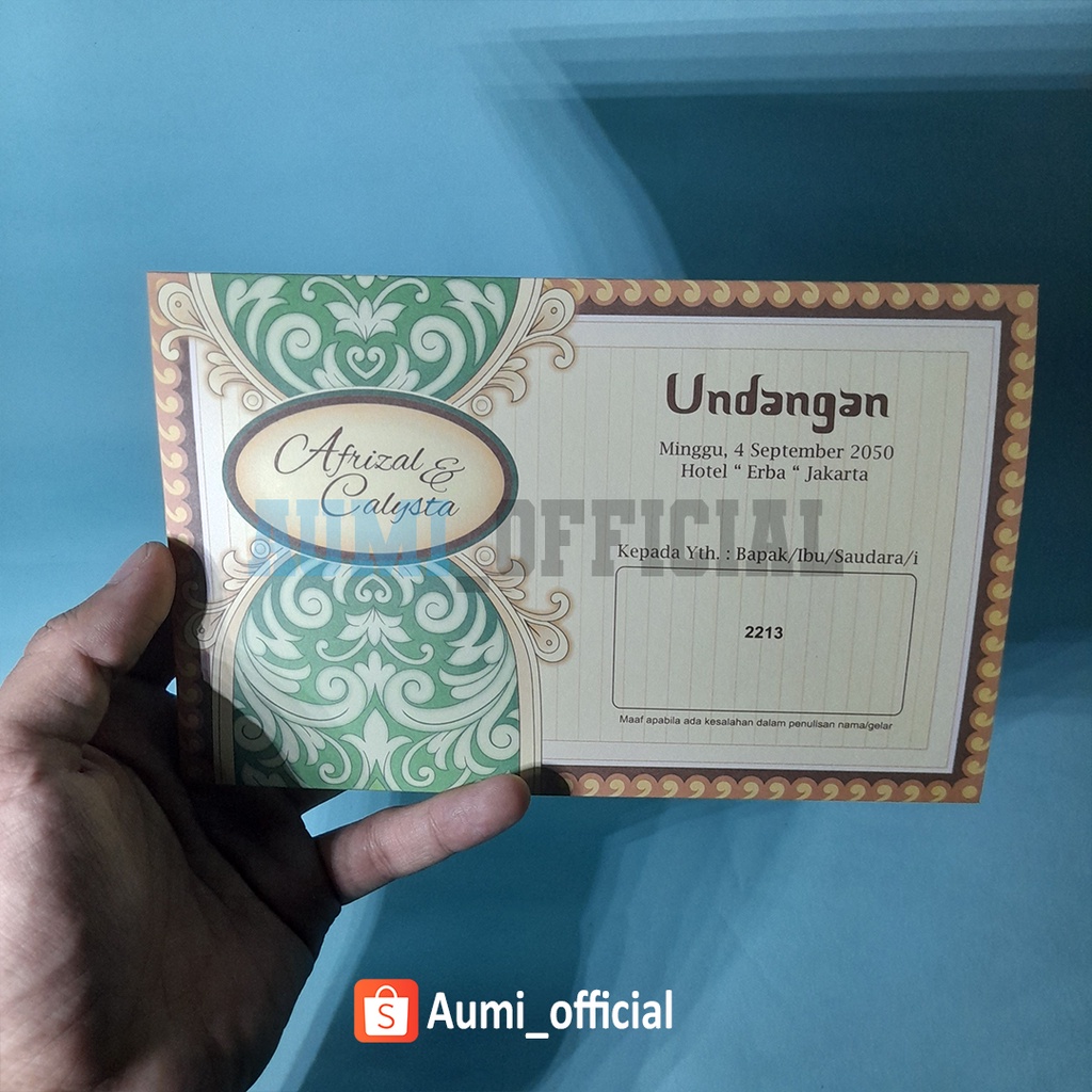 Blangko Undangan Erba 2213 Undangan pernikahan Bisa dicetak diprinter biasa