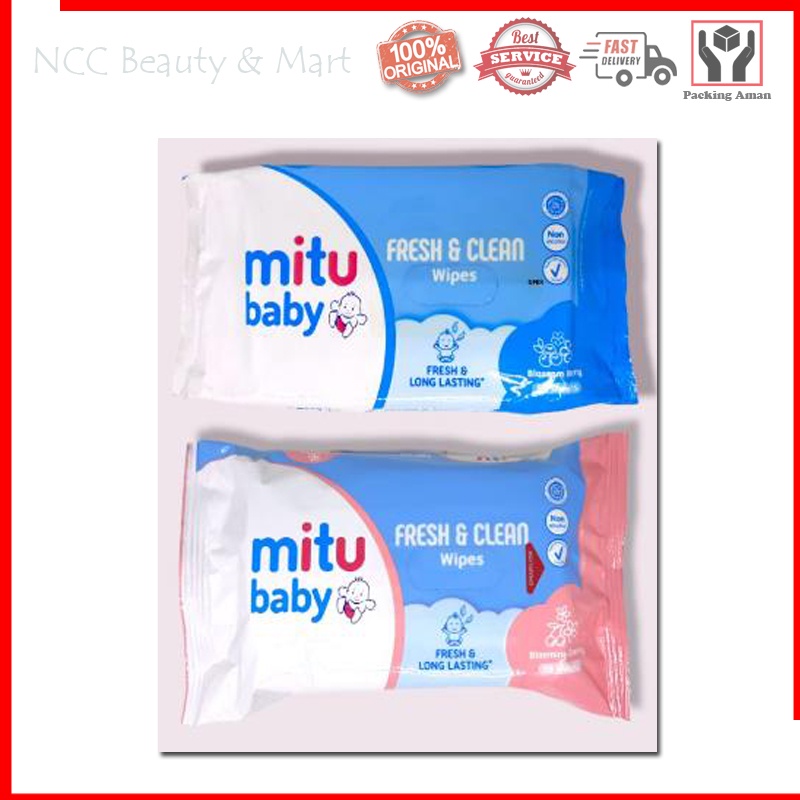 * NCC * Mitu Baby Tisu Basah Tissue Wipes Fresh &amp; Clean - Isi 50 Lembar