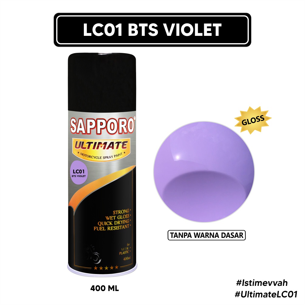 Sapporo Ultimate LC01 BTS VIOLET / Cat Spray Semprot Aerosol Terbaik