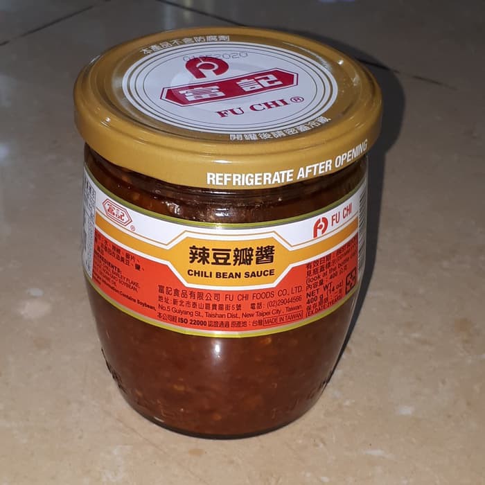 Fu Chi Chili Bean Sauce 400gr Botol Besar Fuchi Tobanciang Taiwan Fuci Saus Kedelai Fu ci