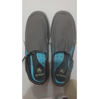 Populer Celline Sepatu Crocs Walu Accent Men Navy Kombinasi Merah