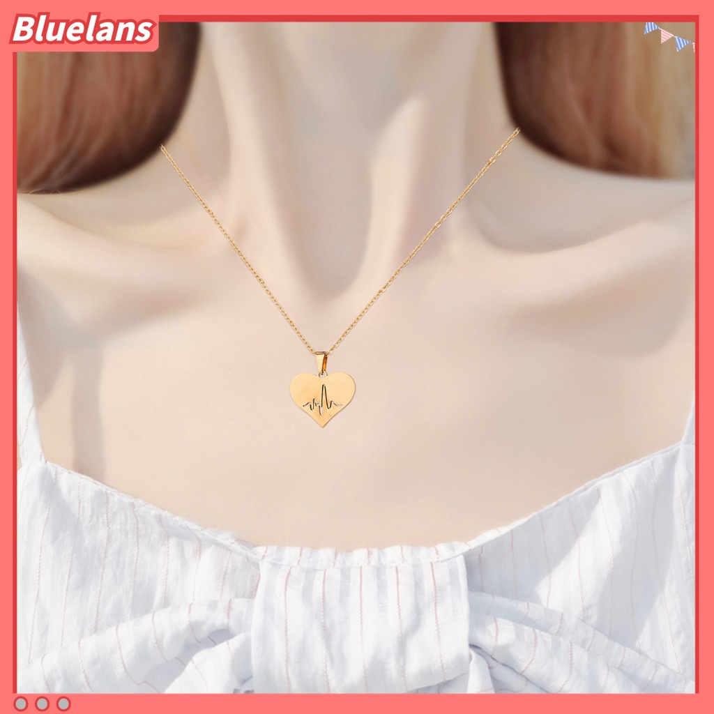 1 Set Kalung Anting Bentuk Hati Model Hollow Out Untuk Wanita