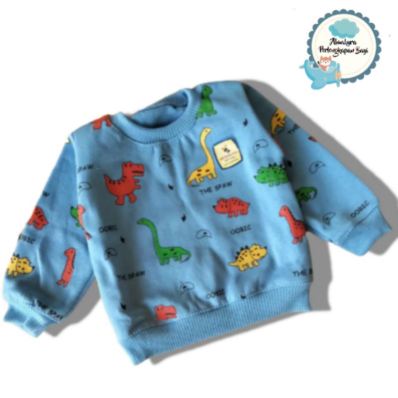 Sweater bayi murah motif baby dino / Atasan bayi murah / Baju hangat bayi