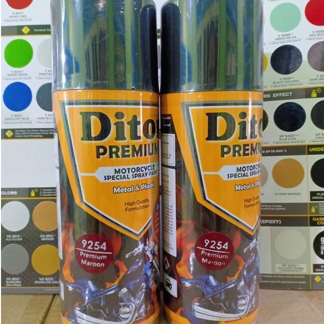 DITON Premium Pilok Pilox Cat Semprot Warna Solid - 9254 Premium Maroon / Merah Maroon (400cc/400ml)