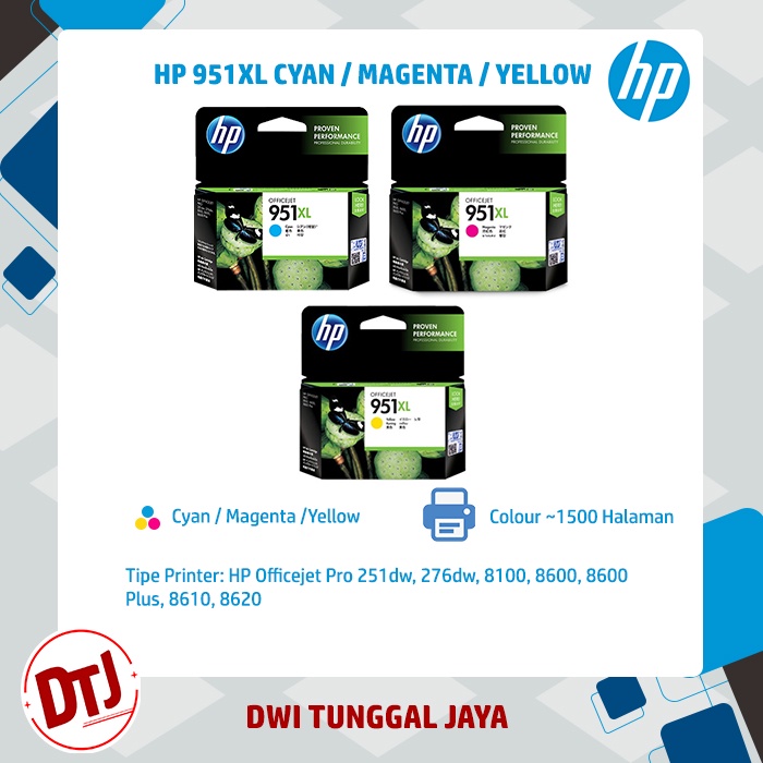 Tinta HP 951XL Cyan/Yellow/Magenta Original