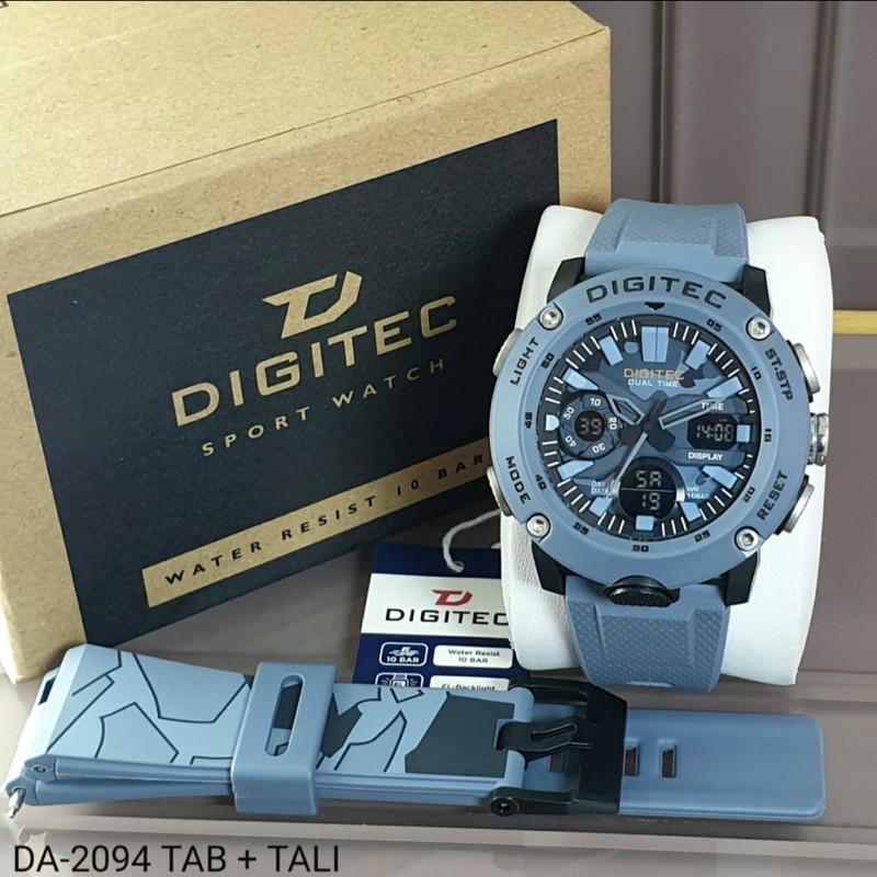 JAM TANGAN DIGITEC DG 2094 DG2094 PRIA/WANITA DUAL TIME FREE TALI ORIGINAL