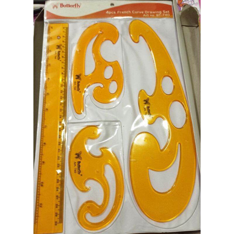 penggaris pola besar butterfly isi 4 jenis pola jahit