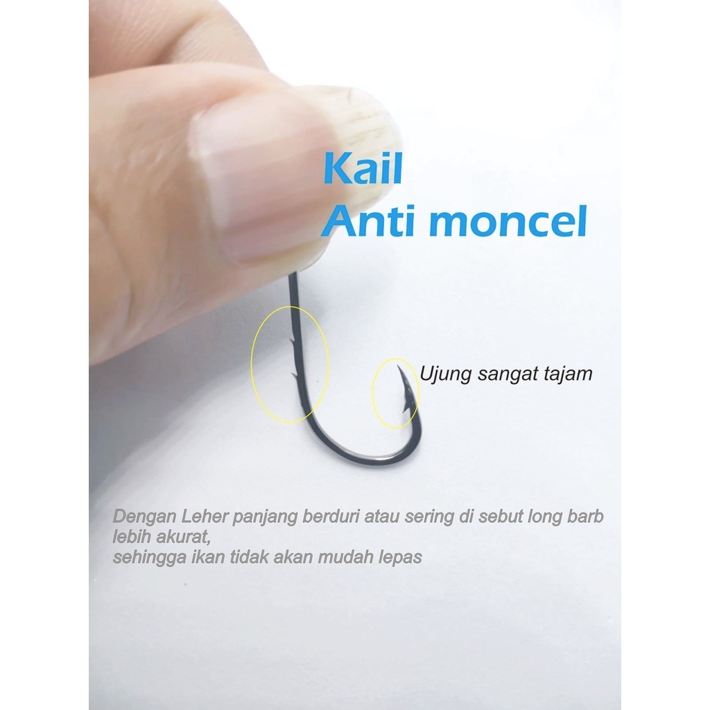 Mata Kail Tornado  6200BN & 6200N isi 100pcs CARBON/ LEHER PANJANG berduri