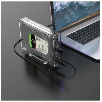 Casing harddisk Hdd external Orico 3.5 inch sata usb 3.0 5gbps enclosure transparent 3159U3