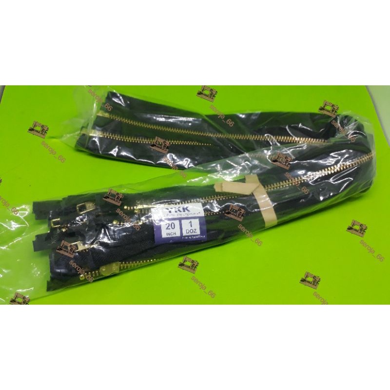 vislon YKK gigi besi resleting Jaket Besi  YKK Hitam 50cm, 60 cm Dan 70 cm
