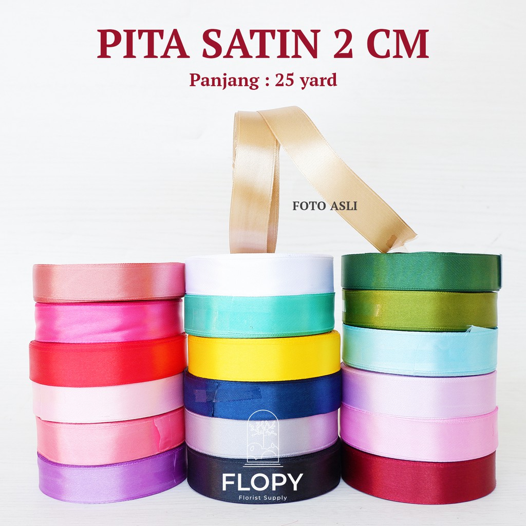 

FLOPY [25 yard] Pita Satin 2 cm / 3/4 inch / Pita Kado FLOPY