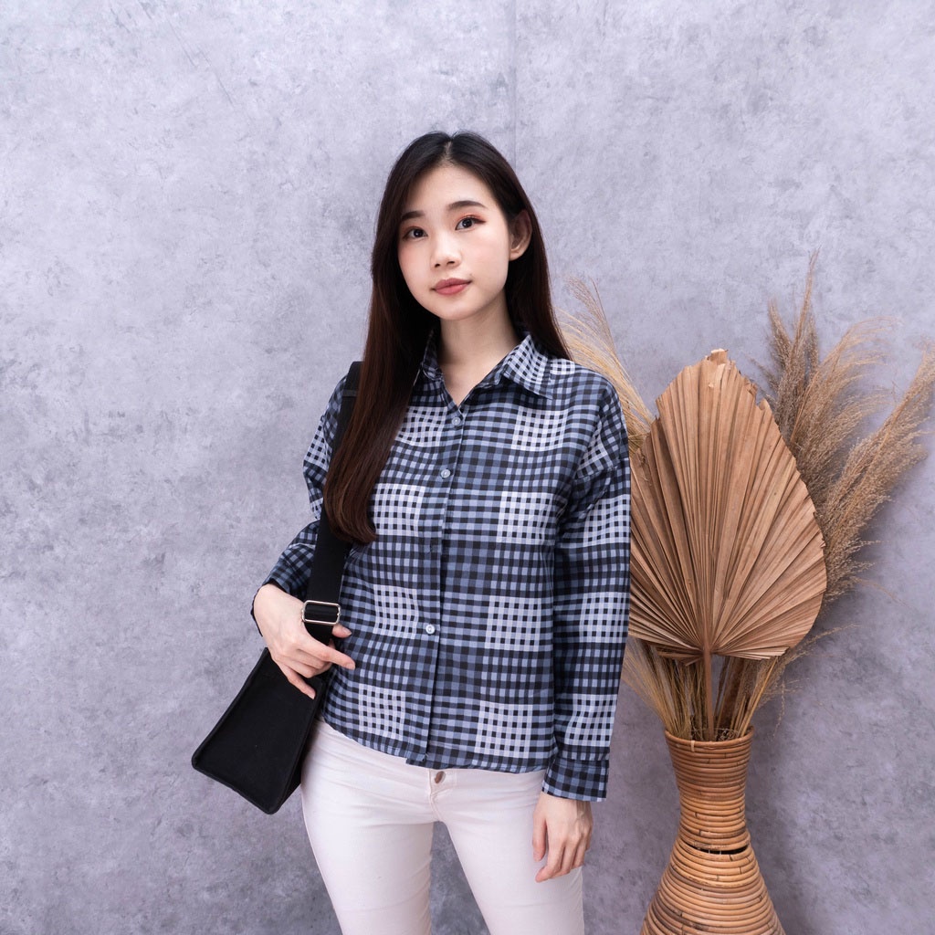 IL -  KEMEJA BERLIN FLANEL SHIRT / KEMEJA WANITA OVERSIZED KOTAK FLANEL TARTAN