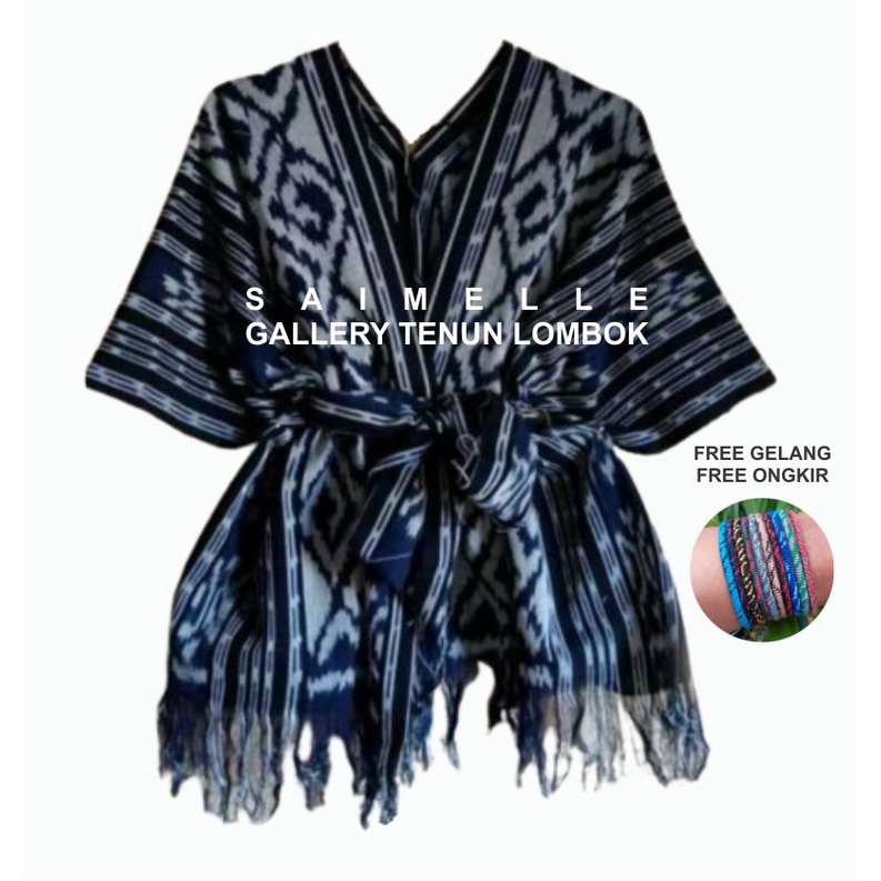Baju Tenun Pendek Tali Pinggang