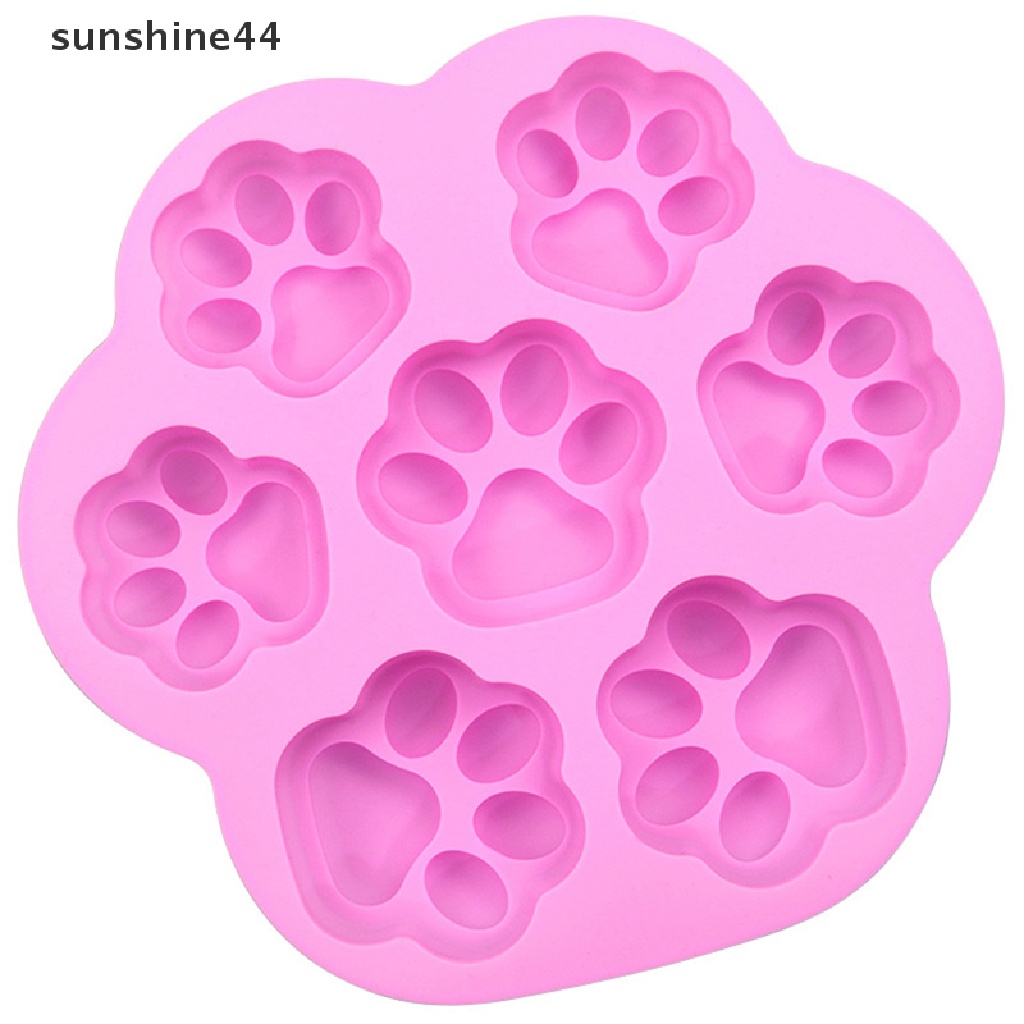 Sunshine Cetakan Es Batu / Sabun / Fondant Bentuk Telapak Kaki Anjing Bahan Silikon