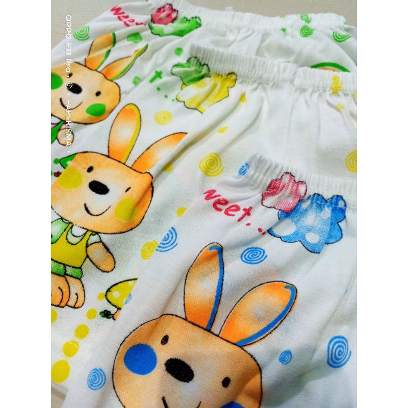 Celana Pendek Bayi Lusinan Bahan Katun Motif Sablon UNISEX Ukuran 0 bulan - 1 tahun Celana Bayi Lusinan Murah Harga Grosir