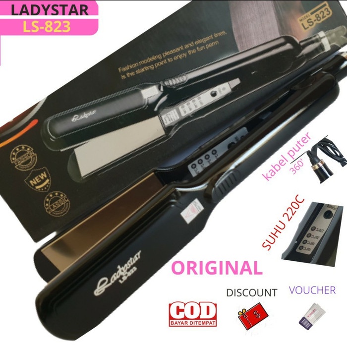 Pelurus Rambut Ladystar Ls 823 Suhu Panas Bagus dan Best Seller Berkualitas Murah Catok Terbaru Pali