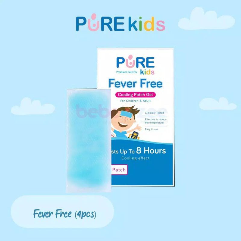 Pure Kids Fever Free Cooling Patch Gel (Obat Panas / Demam Bayi / Anak - Anak )