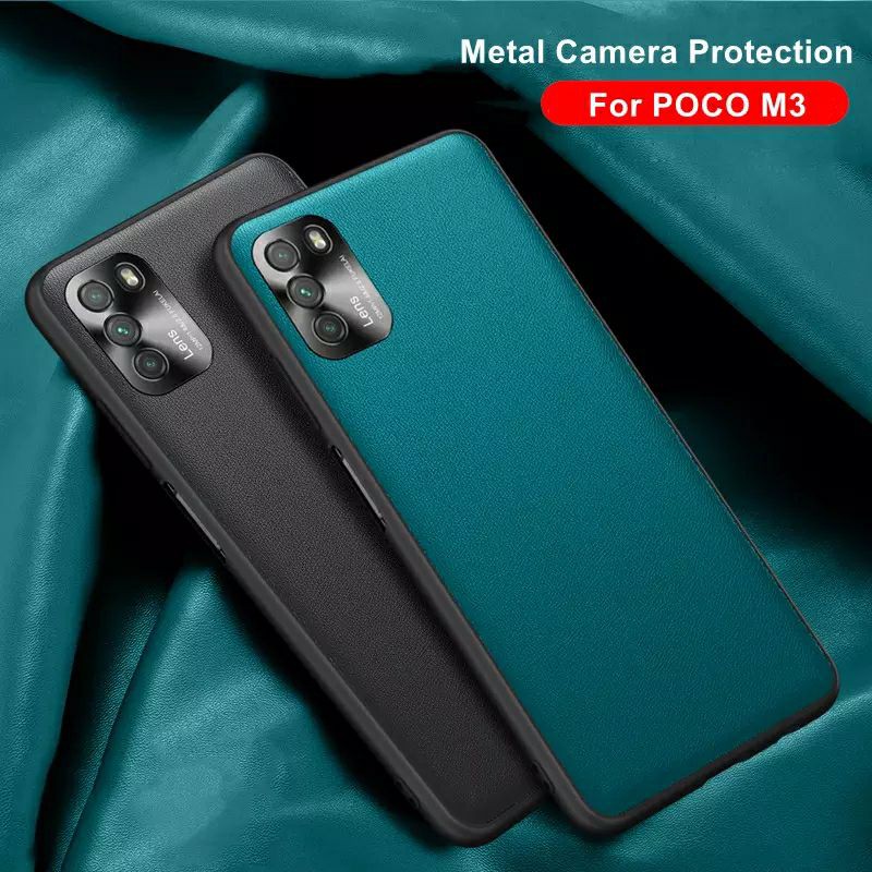 Case Xiaomi Poco M3 Vegan Softcase Leather Texture Camera Protection