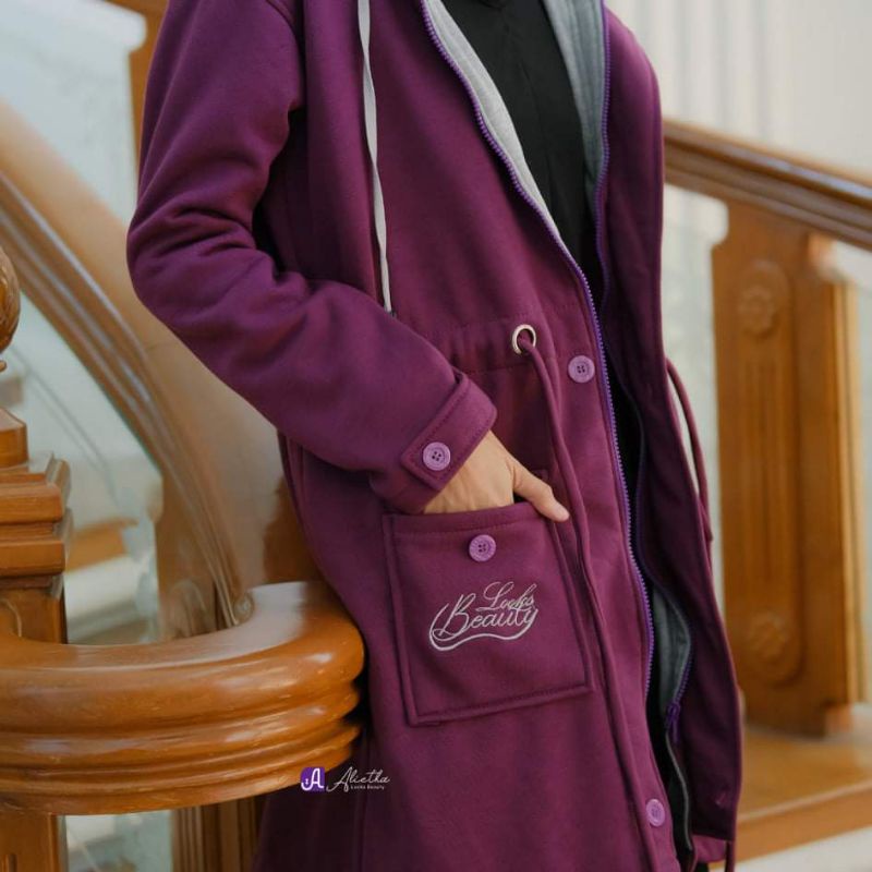 OUTER HIJAB MUSLIMAH TERBARU ORI ALIETHA JAKET HODIE WANITA MODERN MASAKINI