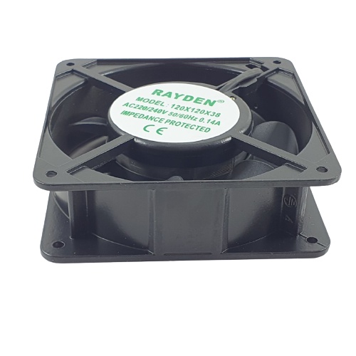 Kipas Pendingin Rayden 12cm Cooling Fan AC 220v 12 x 12 x 3.8 cm Sleeve Bearing Pakai Colokan