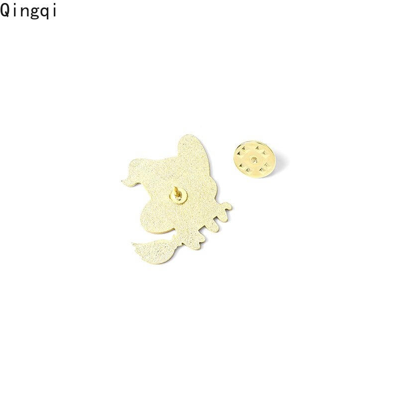 Bros Pin Enamel Desain Kucing Penyihir Warna Hitam Gaya Gothic Untuk Kerah Pakaian
