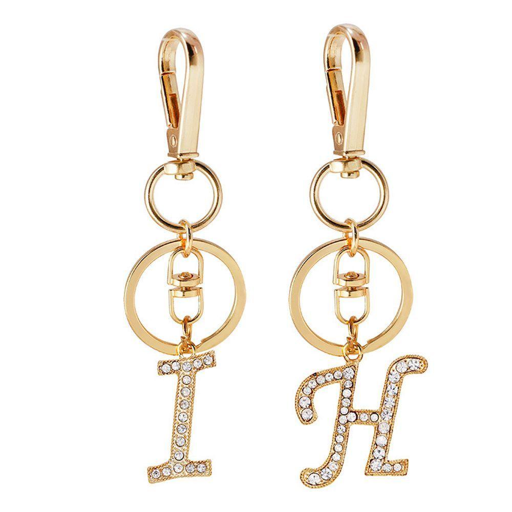 Mxbeauty Huruf Liontin Hadiah Natal 1 Pc Kristal Berlian Imitasi Perhiasan Hadiah Gantungan Kunci Handbag Charms Rhinestone Letter Key Chain