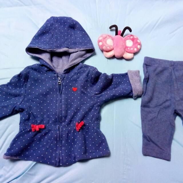 Preloved jaket + celana bayi perempuan merk mothercare asli