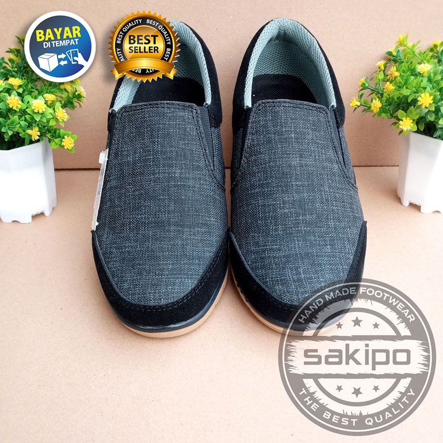 PROMO KEMERDEKAAN !! SEPATU KASUAL PRIA DEWASA SLIP ON MURAH BERKUWALITAS SOL KARET TRENDI NYAMAN DIPAKAI / SEPATU SANTAI PRIA DEWASA / SEPATU KERJA LAPANGAN SOL KARET  / SEPATU KERJA KANTORAN / SAKIPO