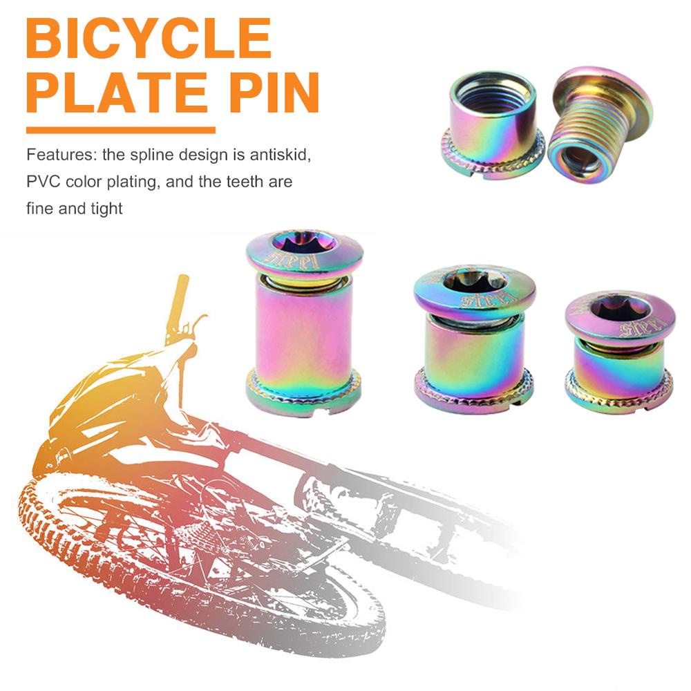 Lanfy Rantai Roda Baut Tetap Sepeda Jalan 5 Pcs Single /Double/Triple Disc Chainring Wheel Screw Aluminium Alloy Sepeda Disc Plate Nail