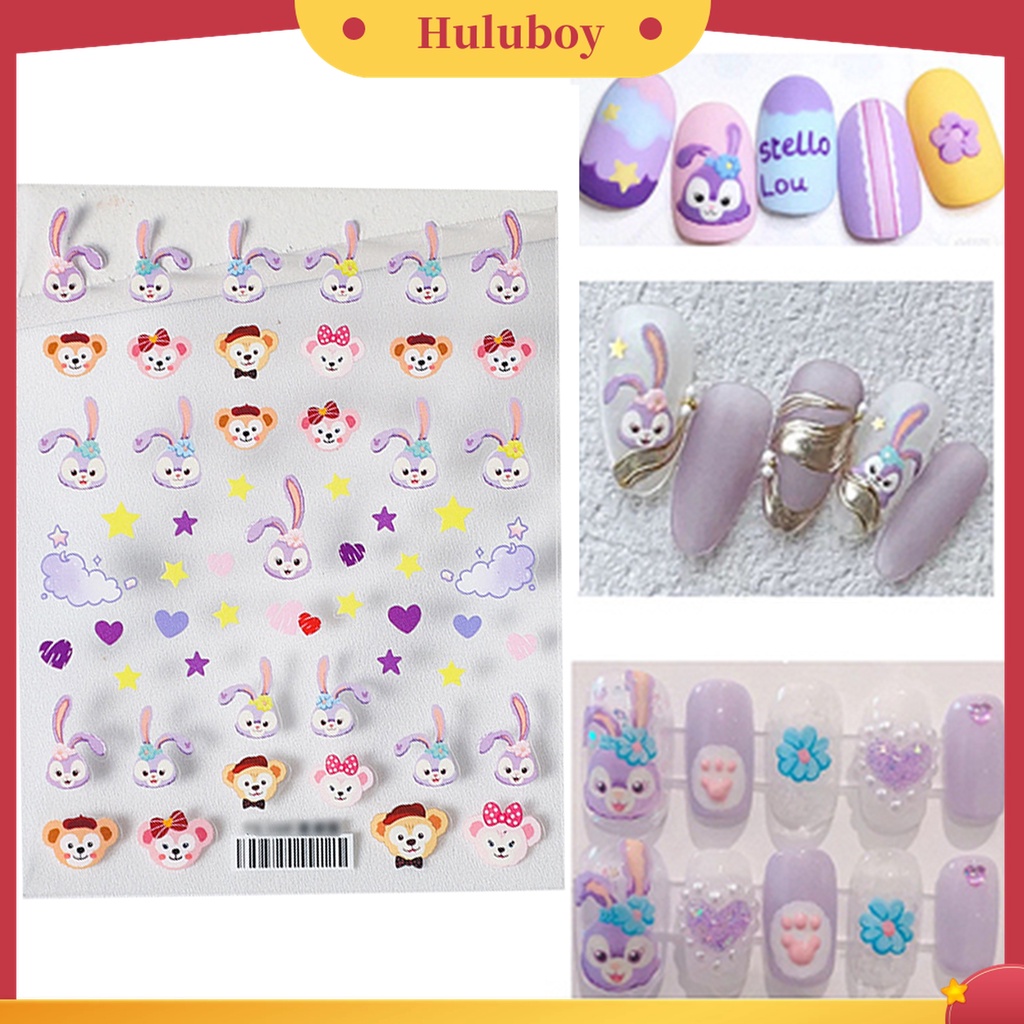 Huluboy Huluboy♡ Stiker Kuku Motif Kartun 5D Gaya Jepang Untuk Dekorasi Manicure