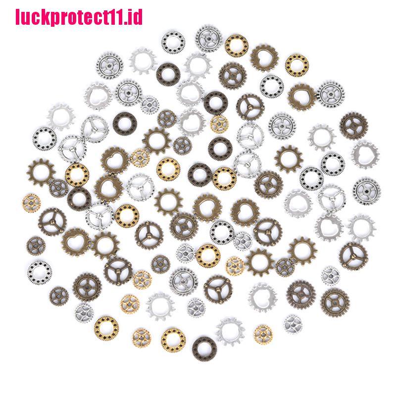 100 Pcs Liontin Roda Gigi Mini Gaya Antik Steampunk Untuk Membuat Perhiasan Charms