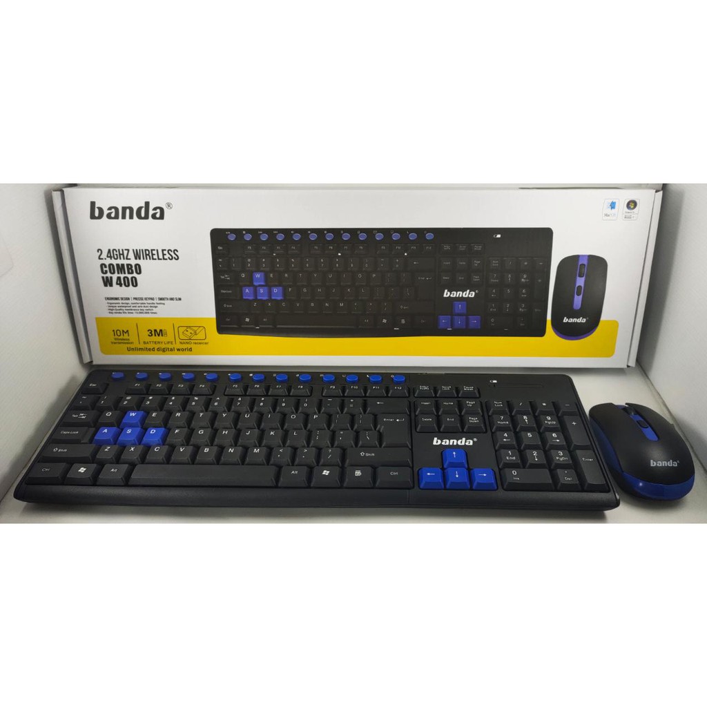 KEYBOARD  MOUSE WIRELESS BANDA W400