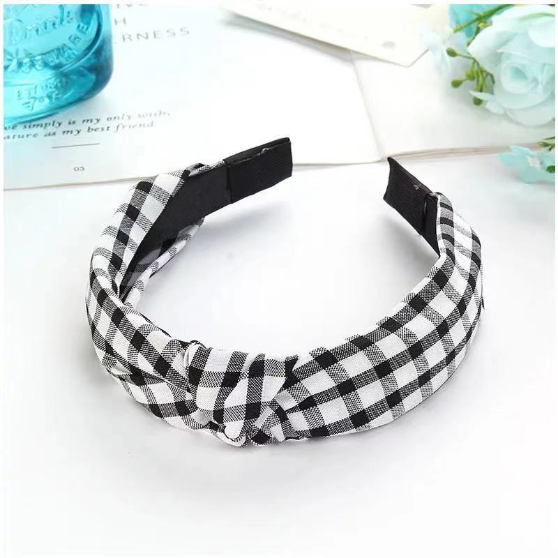 Bandana Wanita Bando Korean Style Motif Kotak-Kotak Aksesoris Rambut Wanita Bando Wanita Import