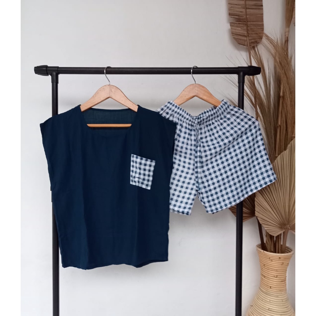 BAJU WANITA/ PAKAIAN PIYAMA  MOTIF SALUR GRADASI WARNA-4