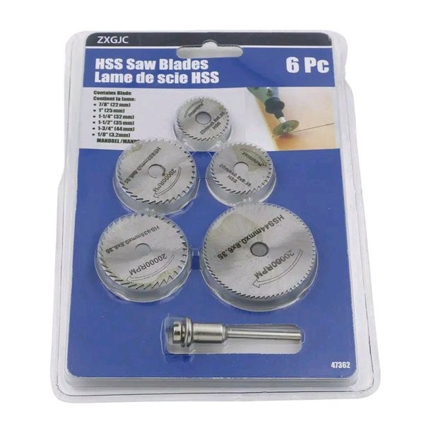 Mata Potong Gergaji Bor Mini Grinder Tuner 5 pcs plus Mandrel Set Gerinda Ukir Pahat HSS kayu pvc 5pcs