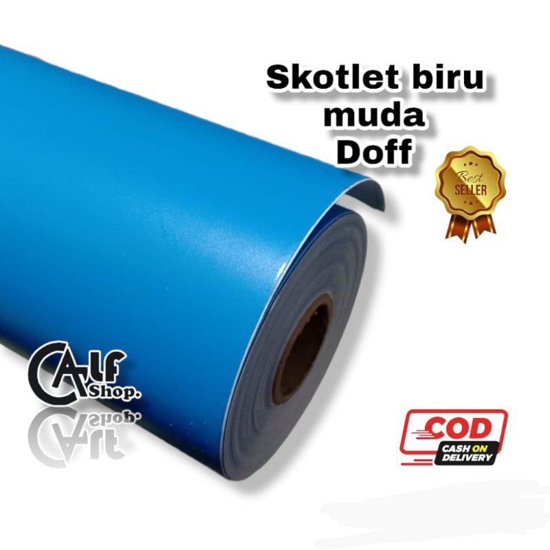 sticker. skotlet biru muda doff ½ meter