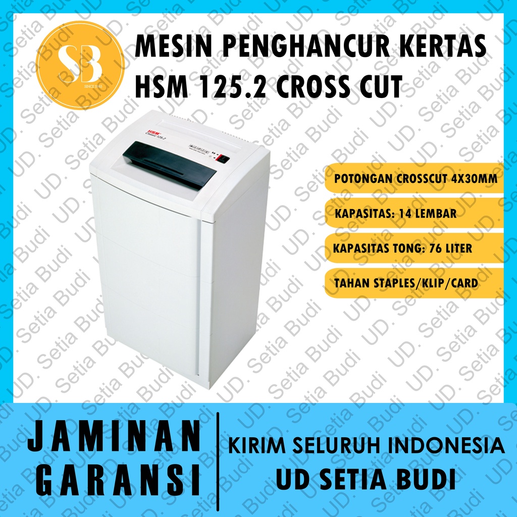 Mesin Penghancur Kertas HSM 125.2 Cross Cut 3.9 x 30 mm