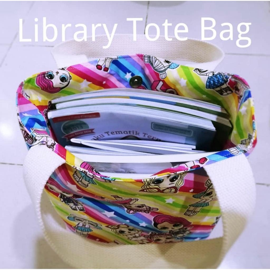 Fawn'G Handmade - Library Tote Bag /  Tas Buku Full motif karakter