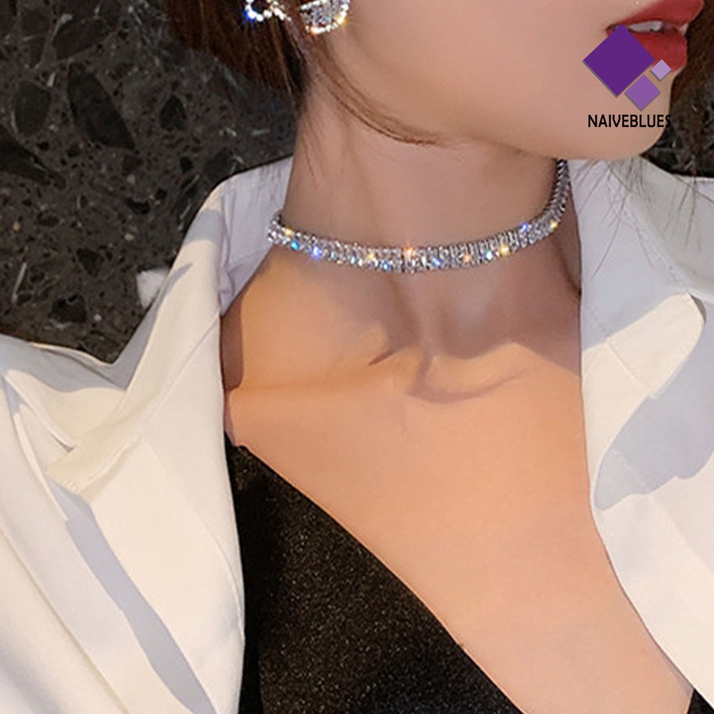 Kalung Choker Adjustable Bahan Cubic Zirconia Untuk Pernikahan