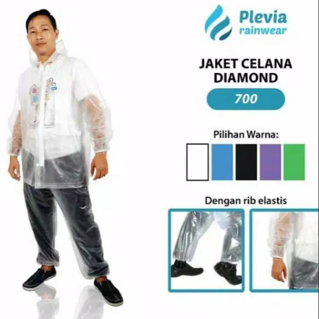 Jas Hujan Transparan / Jas hujan Plevia Diamond 700 / Jas hujan remaja / jas ujan Trendy laris / apd