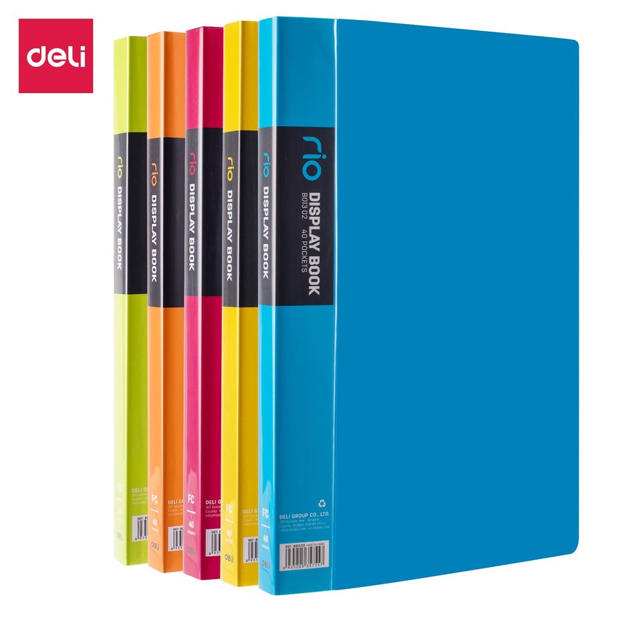 

Deli EB01302 / EB01402 Display Book/Clear Holder-Rio FC 40P 5C
