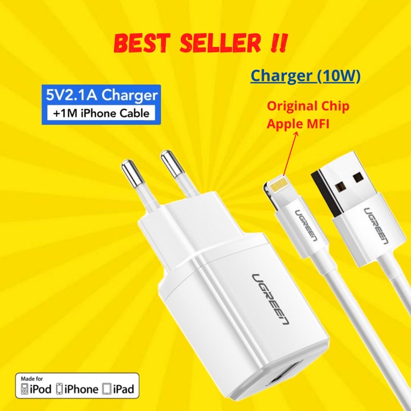 Jual charger iphone ugreen original kabel iphone ugreen pala charger