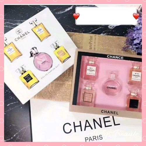 CHxNEL SET PINK Mini ISI 5 PARFUM (5 x 7.5mL)