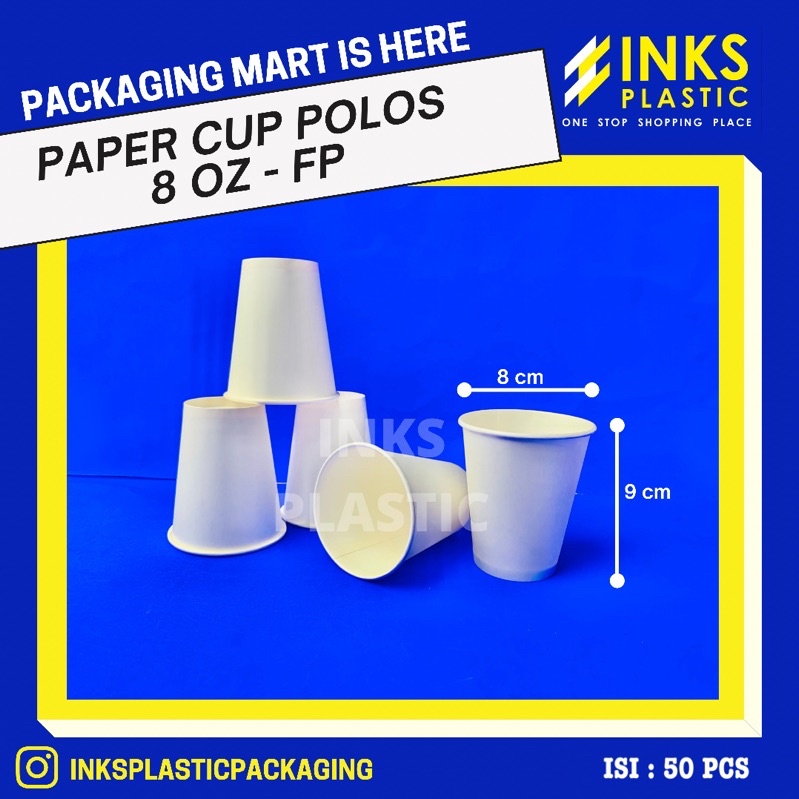 Jual PAPER CUP 8 OZ POLOS #FP (50 PCS) | Shopee Indonesia